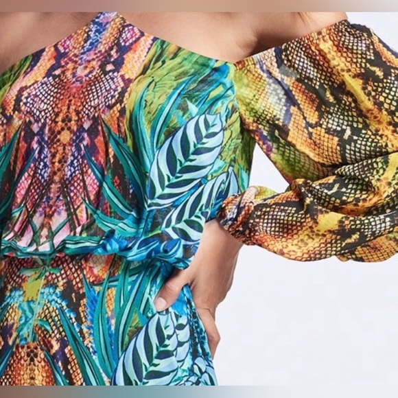 VENUS Vibrant Off-Shoulder Maxi Dress - Picture 3 of 6